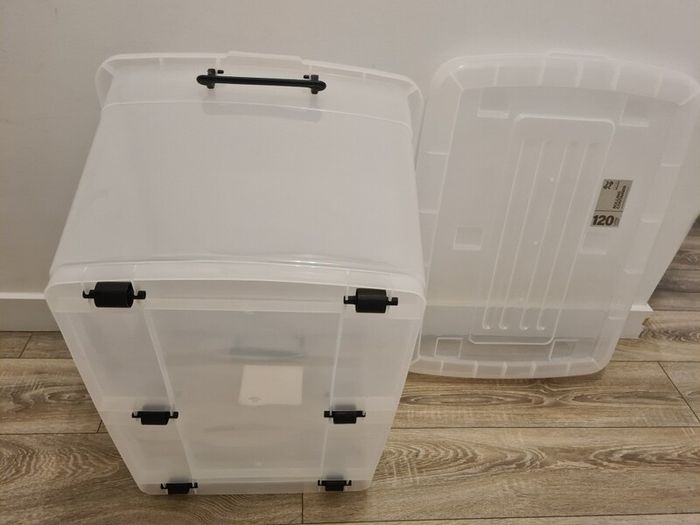 120L Rolling Clear Storage Box