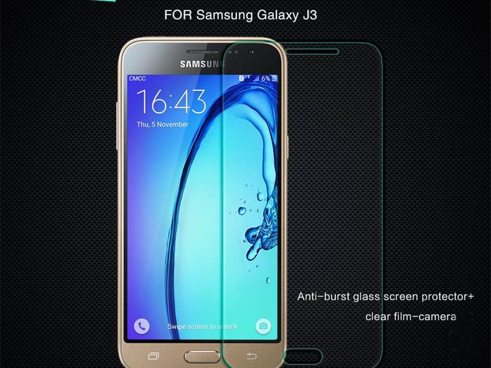 100% Genuine Tempered Glass 9H Screen Protector For Samsung Galaxy J3 (2016)