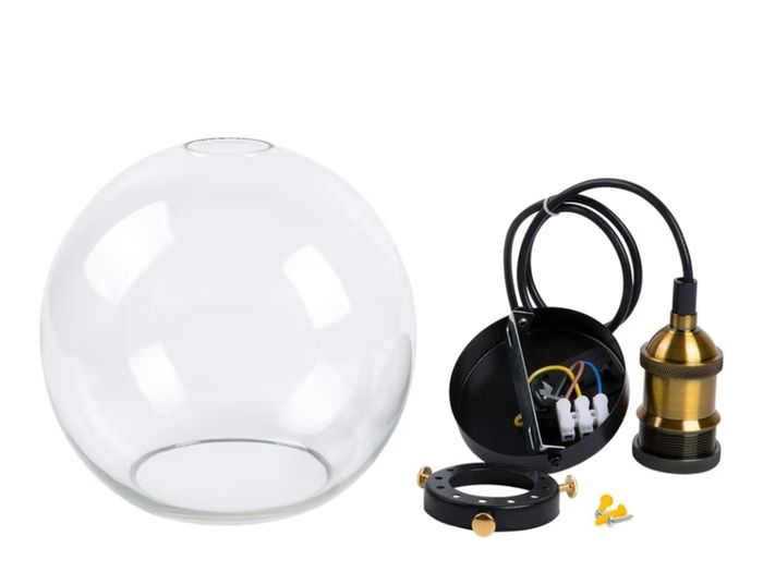 Ceiling retro glass lamp