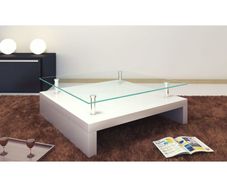 Coffee Table with Glass Top White