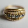 Victorian 14K Gold Two Stone Sapphire & Diamond Ring size L1/2 - 5,1g Image 6