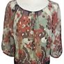 Autograph M&S Ladies Brown/Orange Chiffon Top / Blouse attached Vest Uk 14 includes post Image 2
