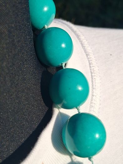 Turquoise Beaded Sterling Silver Necklace