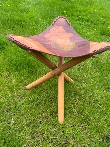Leather Folding Stool