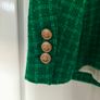 ZARA Emerald Green Tweed Double-Breasted Blazer Size M Image 5