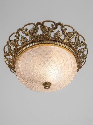 FLASH SALE ! Was 395 Now 320 ! Vintage 1960s French Brass & Cut Glass Statement Light