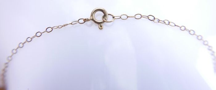 Vintage 9Ct Gold  Necklace With Real Pearl Pendant length 19,8" - 0,75g
