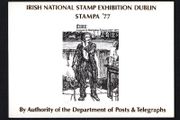 1977 Ireland Stampa (Irish National Stamp Exhibition Dublin) Folklore Souvenir Card printed by ISSP (Irish Stamp Security Printers)