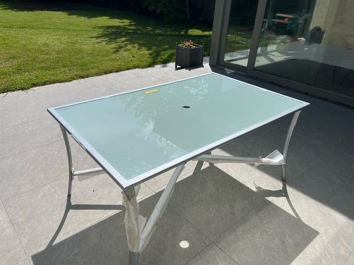 Glass garden table