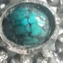 Vintage Sterling Silver Turquoise Brooch - 10 g Image 4
