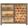 Side Cabinet Grey 75x30x60 cm Solid Mango Wood Image 7