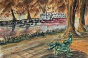 patrick kavanagh statue watercolour