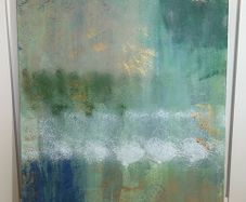 Green large abstract painting