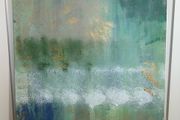 Green large abstract painting