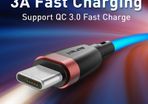 2 X USLION USB-C Fast Charging QC 3.0-2.0 3A (3M) & Data Sync Nylon Braided Cable (Brand New/Warranty)