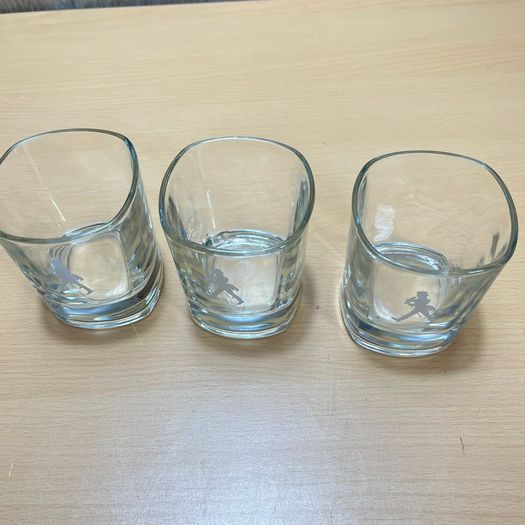 3 x Johnnie Walker Whisky Glasses Vintage - Striding Man