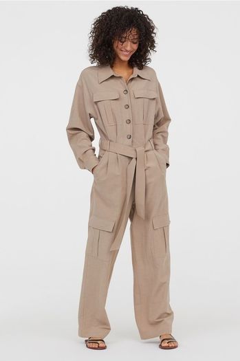 HM linen blend jumpsuit brand new