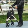 3 Wheel Rollator, Lightweight Aluminium Tri Walker with Adjustable Handle, Storage Bag and Dual Brakes, Folding Mobility Walking Aid for Elderly, Handicapped, 5.3kg, Gold Image 4