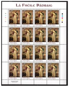 2009 Ireland St Patrick's Day Commemorative Stamp Sheetlet Plate 1B1B1B1B1B Mint Never Hinged (MNH)