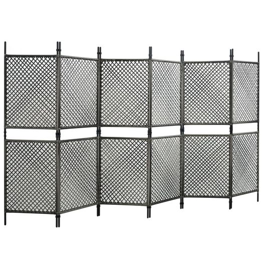 Fence Panel Poly Rattan 3.6x2 m Anthracite