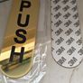 Set of 2 Premium Gold Mirror Acrylic PUSH & PULL Door Signs - Self-Adhesive Image 4