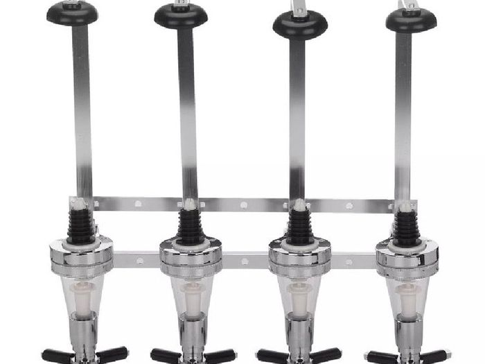 4 Bottle Wall Mounted Optic Dispenser Home Bar NEW