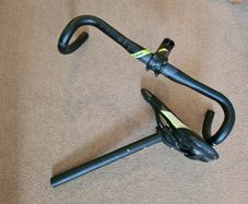 Saddle with seatpost and handlebar with stem