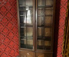 Vintage Wooden Glass-Front Display Cabinet / Bookcase