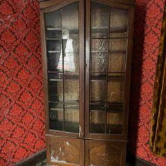 Vintage Wooden Glass-Front Display Cabinet / Bookcase