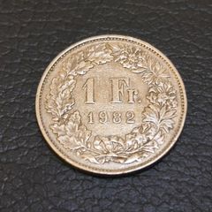 1982 One Franc Switzerland Coin Low Mintage Key Date Suisse