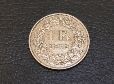1982 One Franc Switzerland Coin Low Mintage Key Date Suisse