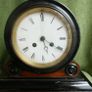 Beautiful 19thC French Japanned Wooden Drum Mantel Clock (c.1890) (works well) Image 4