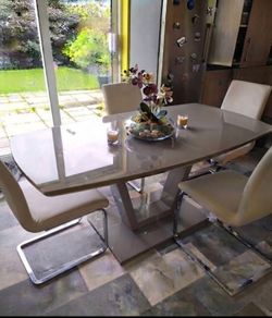 Dining table and chairs