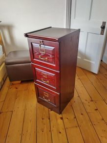 Wooden filing cabinet - mahogany style
