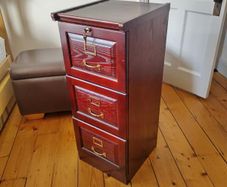 Wooden filing cabinet - mahogany style