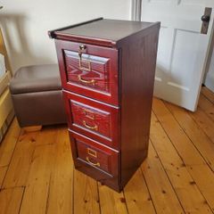 Wooden filing cabinet - mahogany style