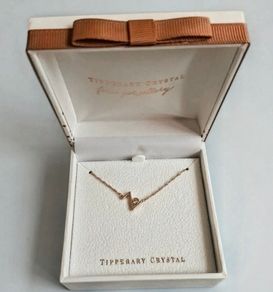 Tipperary Crystal Rose Gold Initial "Z" Pendant Necklace