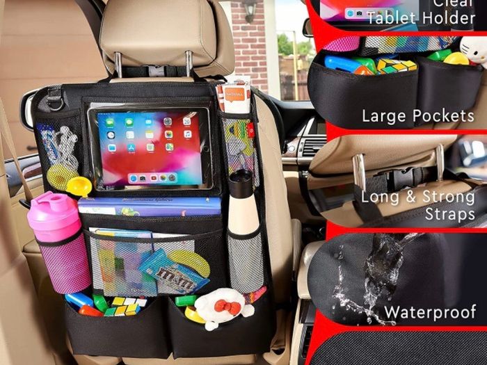 Car Seat Organiser, Kick Mats Back Seat Protector with Touch Screen Tablet Holder, Car Backseat Organiser for Kids (2 PCS)