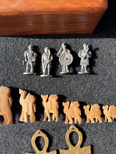 wooden box  with contents