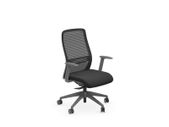 NV High Back Swivel Mesh Chair Grey Frame Black seat with adjustable arms