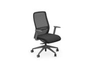 NV High Back Swivel Mesh Chair Grey Frame Black seat with adjustable arms