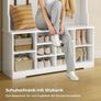 Coat Stand with Shoe Bench, Coat Set with 8 Double Hooks and Open Storage Space, Hallway Coat Rack Set Image 4