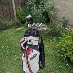 Left handed ping golf clubs and bag