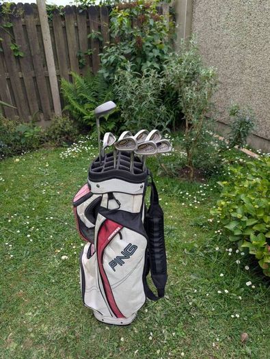 Left handed ping golf clubs and bag