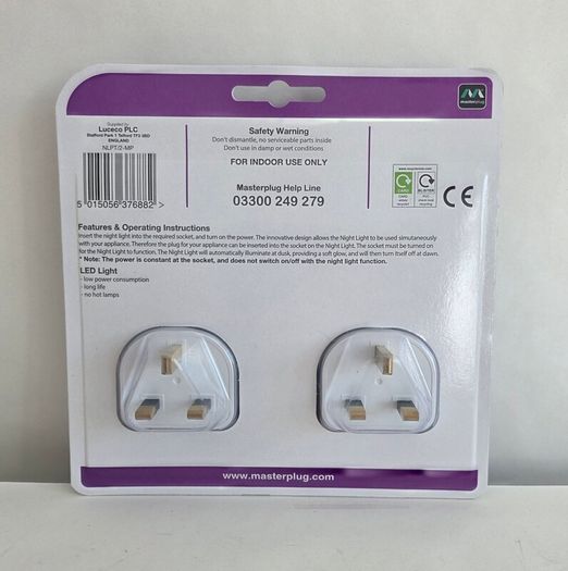 Masterplug Plug In Dusk to Dawn Sensor Night Light