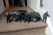 McFarlane Batman figures and custom painted batmobile