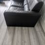 Two Seater Black Leather Sofa Couch Image 5