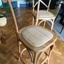 2 x oak and rattan bar stools Image 2