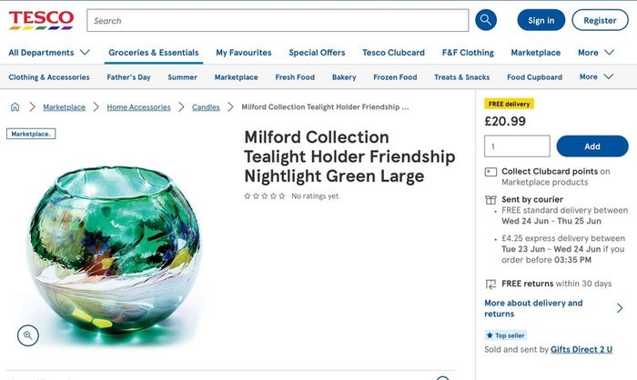 RRP 20stg The Milford Collection mouth blown glass tea light globe FRIENDSHIP