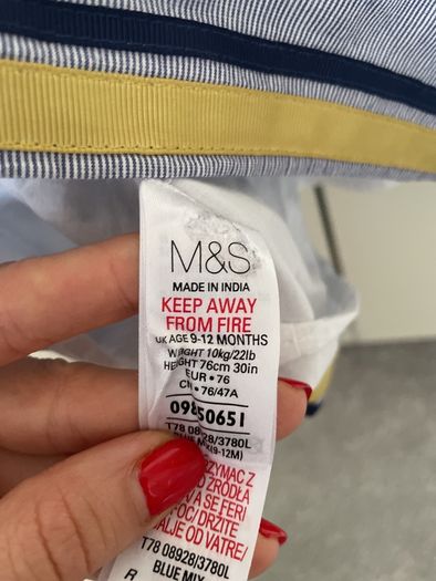 M&S baby dress 9-12 months.